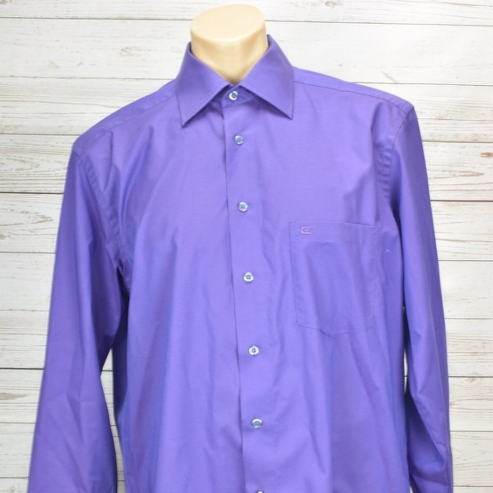 Casa Moda Mens Button Front Shirt Size 42 XL Blue